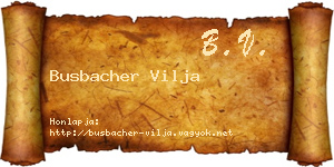 Busbacher Vilja névjegykártya